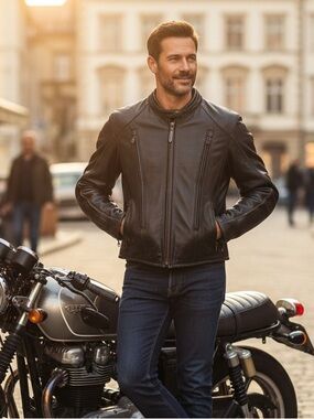 Vintage Harley Davidson Black Leather Motorcycle Jacket size Medium